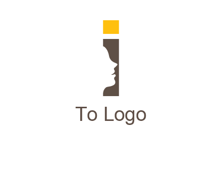 girl face inside the letter i logo