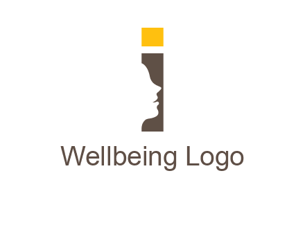 girl face inside the letter i logo