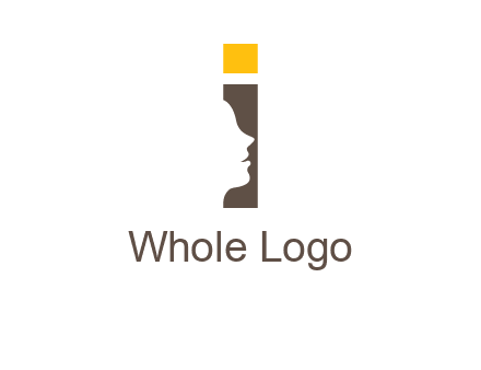 girl face inside the letter i logo