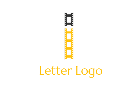letter i forming film reel graphic