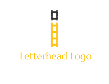 letter i forming film reel graphic