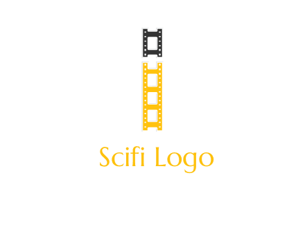 letter i forming film reel graphic