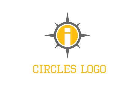 letter i inside compass logo