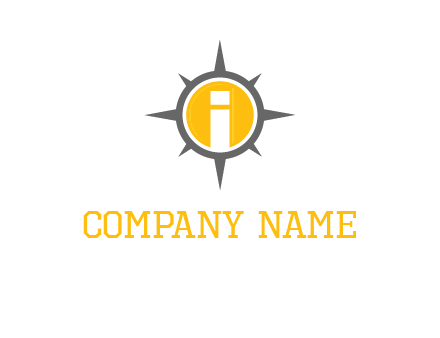 letter i inside compass logo