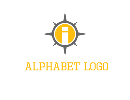 letter i inside compass logo
