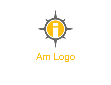 letter i inside compass logo