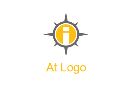letter i inside compass logo