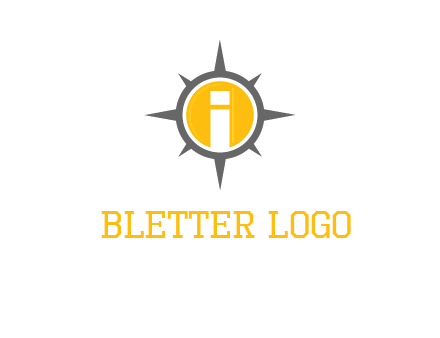 letter i inside compass logo