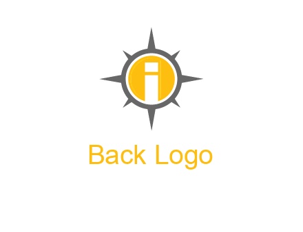 letter i inside compass logo