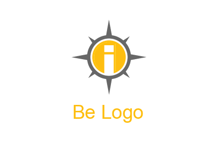 letter i inside compass logo