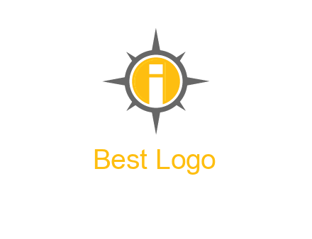 letter i inside compass logo