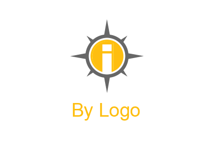 letter i inside compass logo
