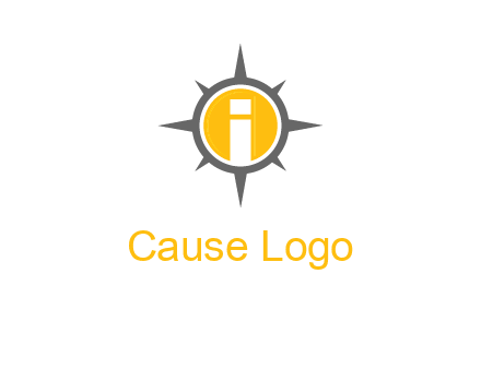 letter i inside compass logo