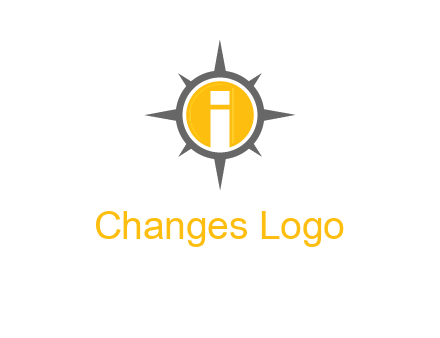 letter i inside compass logo