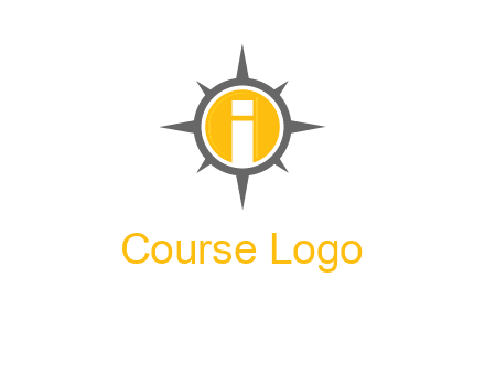 letter i inside compass logo