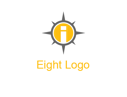 letter i inside compass logo