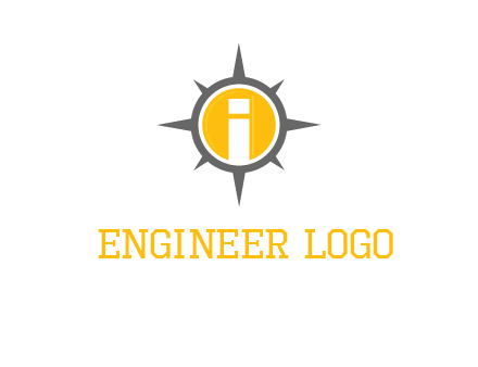 letter i inside compass logo