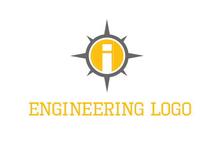 letter i inside compass logo