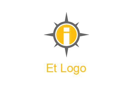 letter i inside compass logo