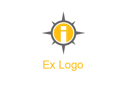 letter i inside compass logo