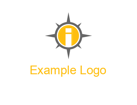 letter i inside compass logo