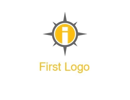 letter i inside compass logo