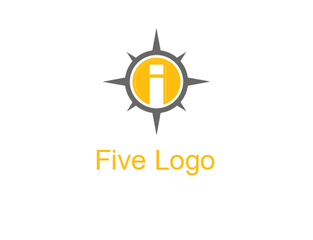 letter i inside compass logo