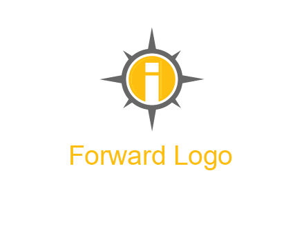 letter i inside compass logo