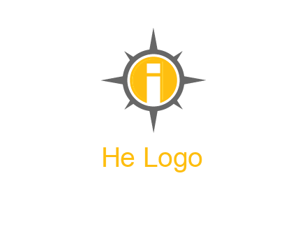 letter i inside compass logo