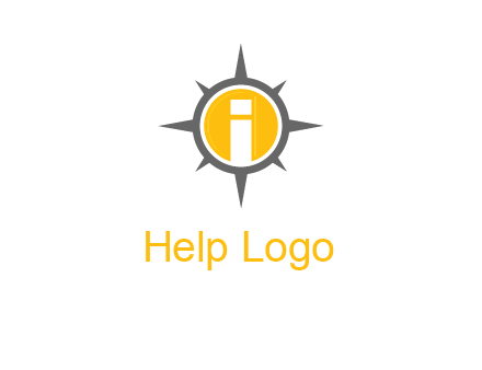 letter i inside compass logo
