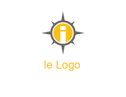 letter i inside compass logo