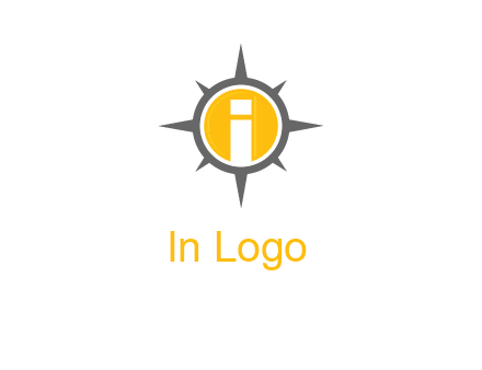 letter i inside compass logo
