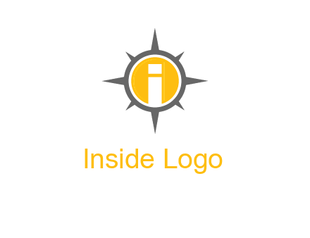 letter i inside compass logo