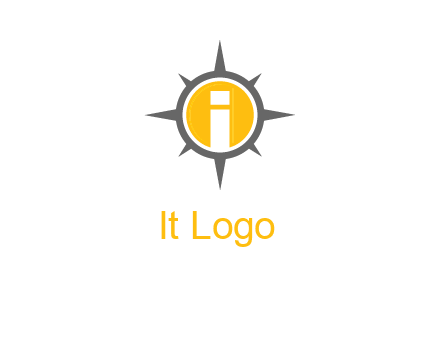letter i inside compass logo