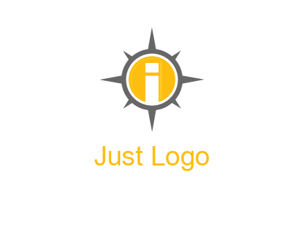 letter i inside compass logo