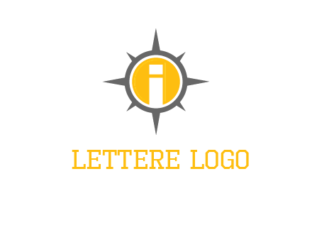 letter i inside compass logo