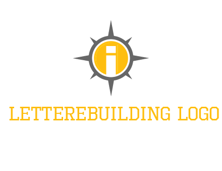 letter i inside compass logo