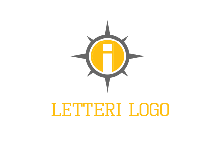 letter i inside compass logo