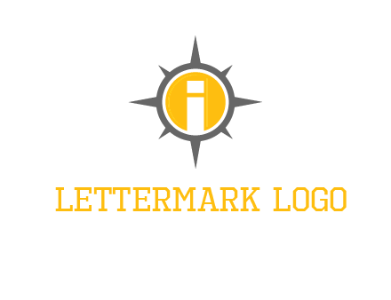 letter i inside compass logo