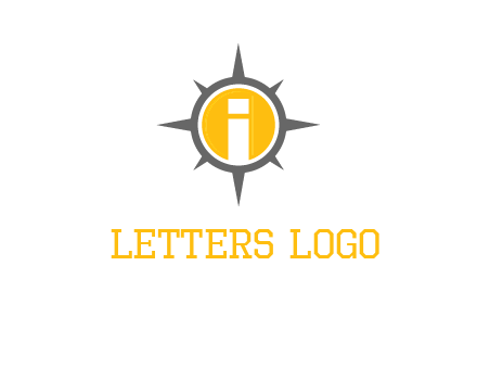 letter i inside compass logo