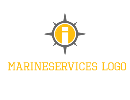 letter i inside compass logo