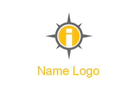 letter i inside compass logo