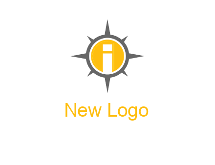 letter i inside compass logo