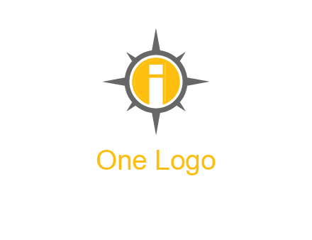 letter i inside compass logo