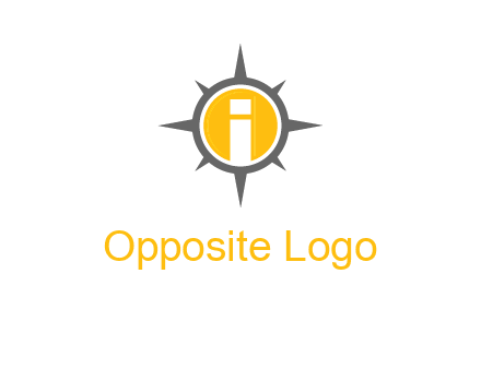 letter i inside compass logo
