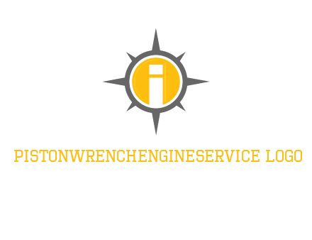 letter i inside compass logo