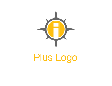 letter i inside compass logo