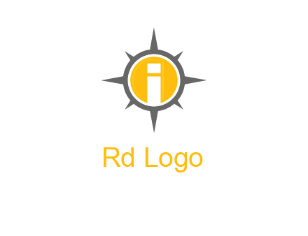 letter i inside compass logo