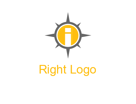 letter i inside compass logo