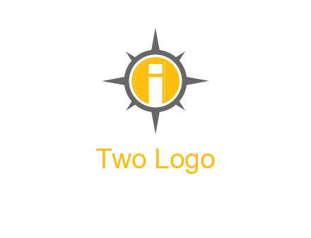 letter i inside compass logo